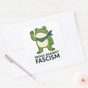 Frösche gegen den Faschismus Portland Frosch Prote Quadratischer Aufkleber