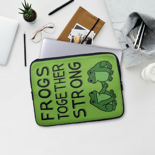 Frösche gemeinsam stark Portland Frosch Protest Laptopschutzhülle