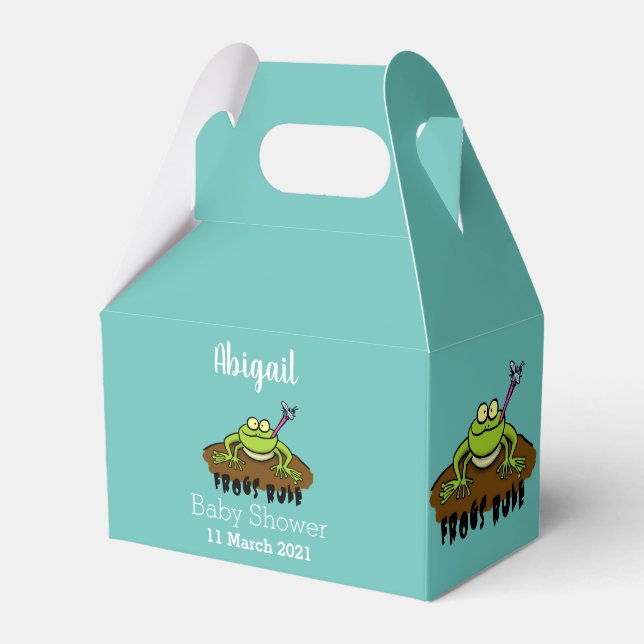 Frösche herrschen lustig-grüner Frosch-Cartoon Geschenkschachtel (Vorderseite)