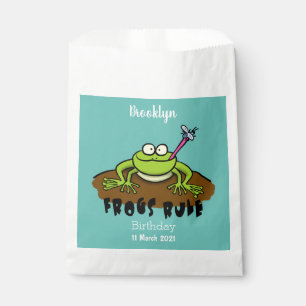 Frösche herrschen lustig-grüner Frosch-Cartoon Geschenktütchen