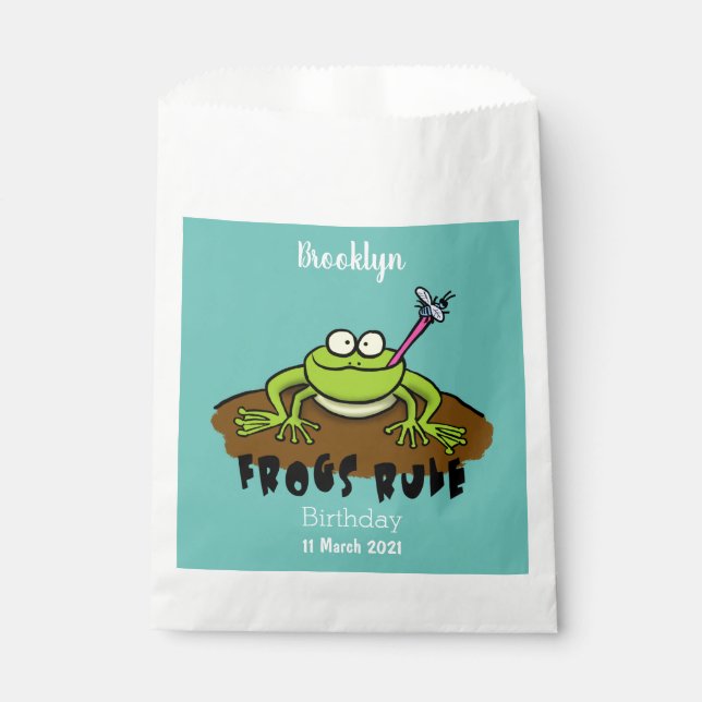 Frösche herrschen lustig-grüner Frosch-Cartoon Geschenktütchen (Vorderseite)