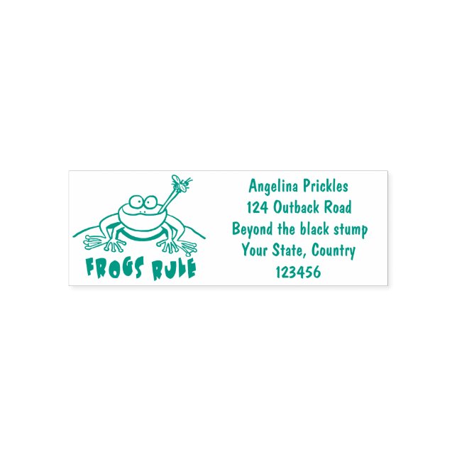 Frösche herrschen lustig-grüner Frosch-Cartoon Permastempel (Design)