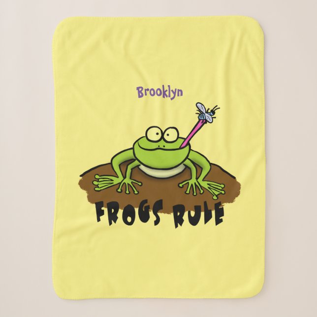 Frösche herrschen lustig-grüner Frosch-Cartoon Sherpadecke (Vorderseite)