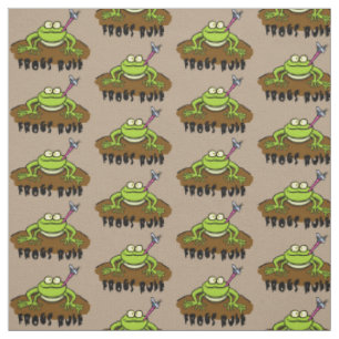 Frösche herrschen lustig-grüner Frosch-Cartoon Stoff