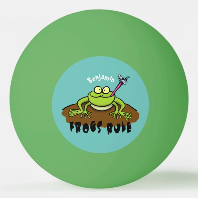 Frösche herrschen lustig-grüner Frosch-Cartoon Tischtennisball (Vorderseite)