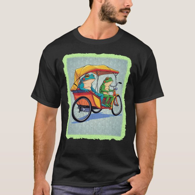 Frösche in einer Rickshaw T-Shirt (Vorderseite)