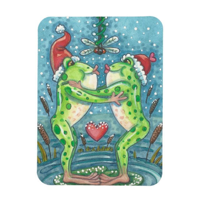 FRÖSCHE KÜSSEN, LIBELLEN-MISTELTOE-FEIERMAGNET MAGNET (Vertikal)