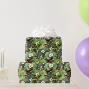 Frösche-Lilienmuster Geschenkpapier