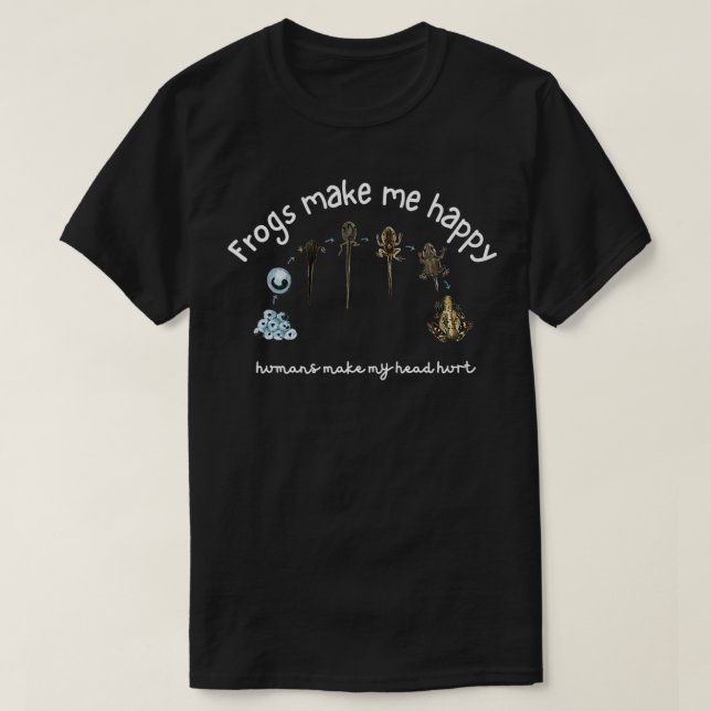Frösche machen mich glücklich Funny Pet Frosch Lov T-Shirt (Design vorne)