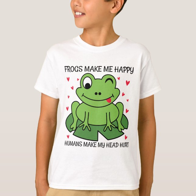Frösche machen mich glücklich, Menschen machen mei T-Shirt (Vorderseite)