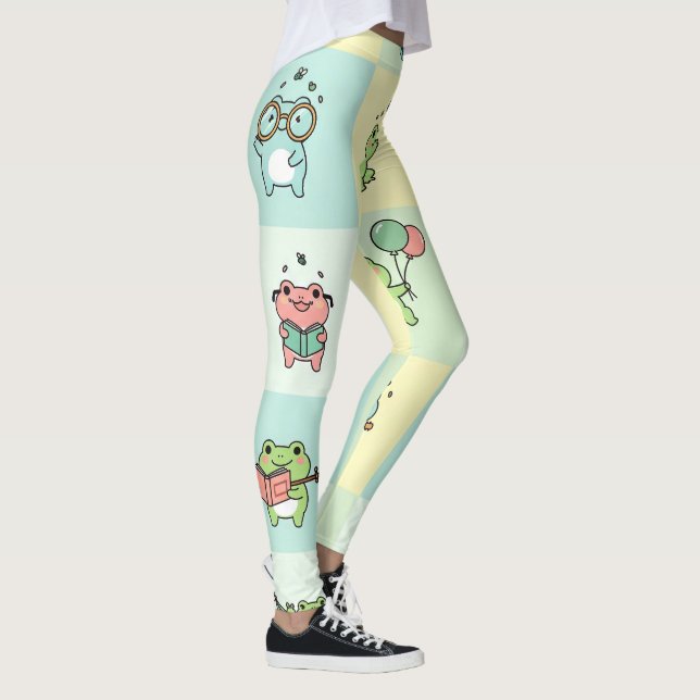 Frösche mit kleinen Hobbys Leggings (Rechts)