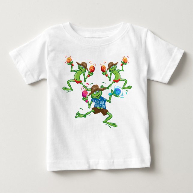 Frösche mit Marakas Baby T-shirt (Vorderseite)