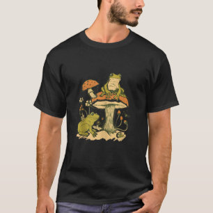 Frösche mit Pilzen Comic Grafik für Männer Frauen T-Shirt