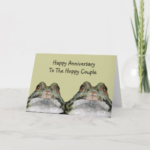 Frösche, Mohnpaar: Happy Anniversary: Art Karte