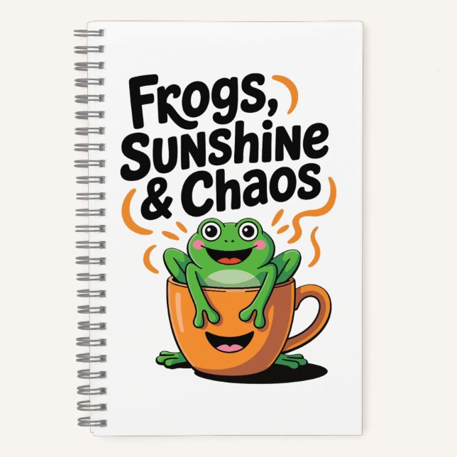 Frösche, Sonnenschein und Chaos - Niedlicher Frosc Notizbuch (Vorderseite)