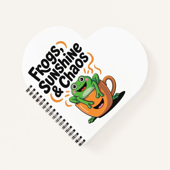 Frösche, Sonnenschein und Chaos - Niedlicher Frosc Notizbuch (Vorderseite)