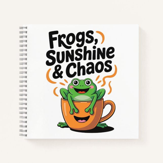 Frösche, Sonnenschein und Chaos - Niedlicher Frosc Notizbuch (Vorderseite)