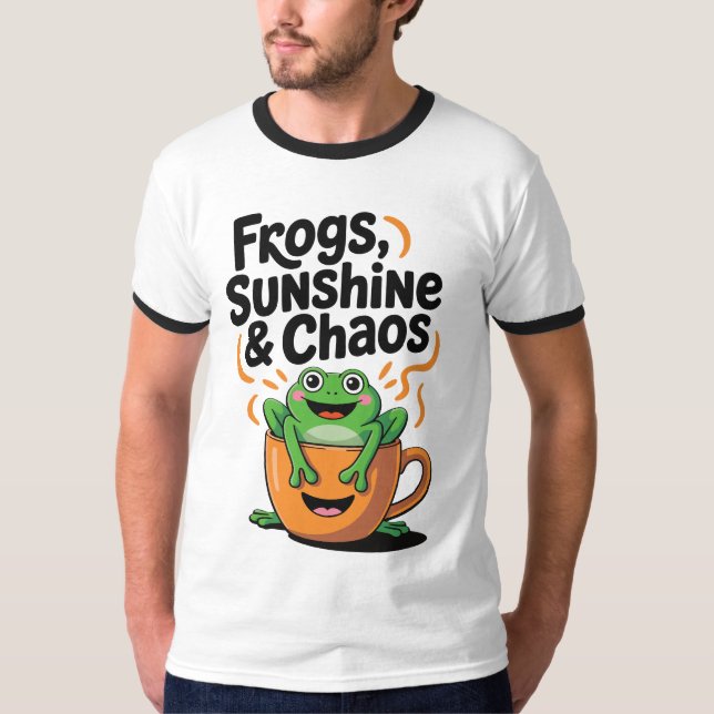 Frösche, Sonnenschein und Chaos - Niedlicher Frosc T-Shirt (Vorderseite)