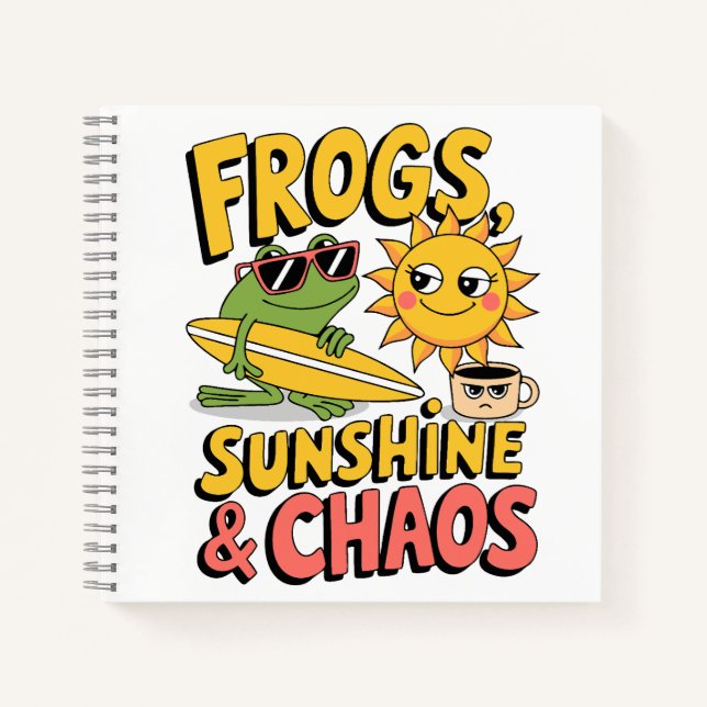 Frösche, Sonnenschein und Chaos - Spaß Sommer Notizbuch (Vorderseite)