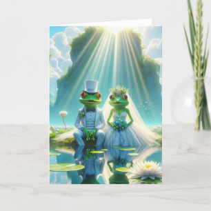 Frösche und Frösche auf Lily Pad Karte