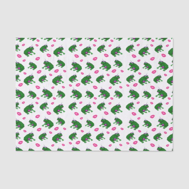 Frösche und Küss-Tissue Seidenpapier (Vorderseite)