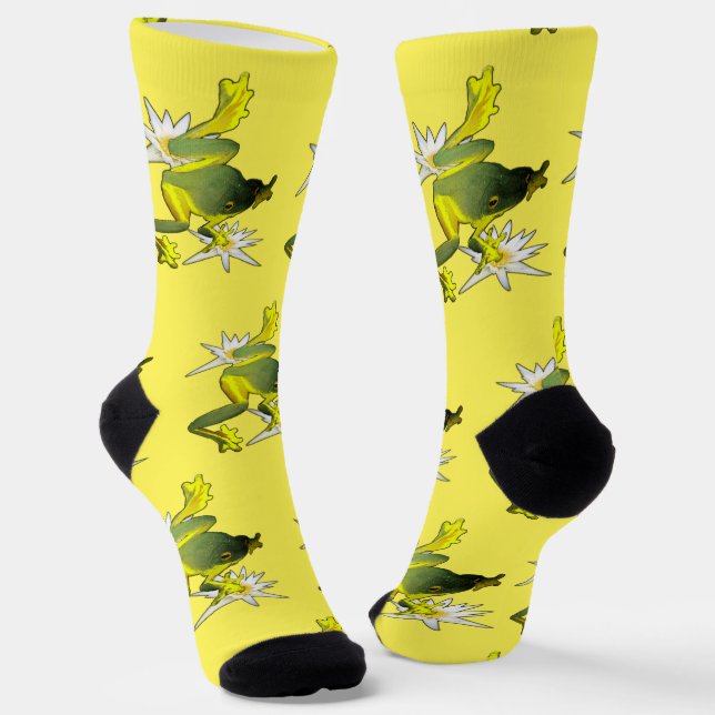 Frösche und Lotus-Blume, Crews Socken (Gewinkelt)