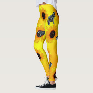 Frösche und Sonnenblumen, Damen Leggings