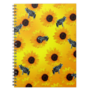 Frösche und Sonnenblumen, Notebook Notizblock