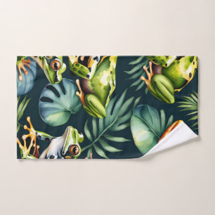 Frösche Wasserfarben Kunst Badhandtuch Set