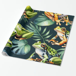 Frösche Wasserfarben Kunst Geschenkpapier
