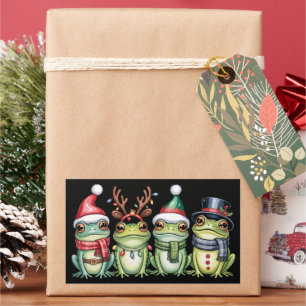Frösche Weihnachten Froschliebhaber Süßer Weihnach Rechteckiger Aufkleber