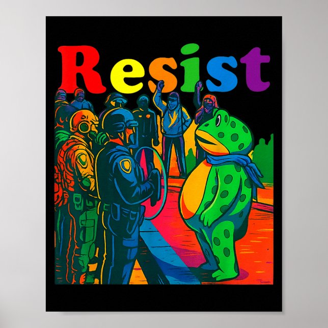 Frösche widerstehen Portland-Frosch-Protest Vintag Poster (Vorne)