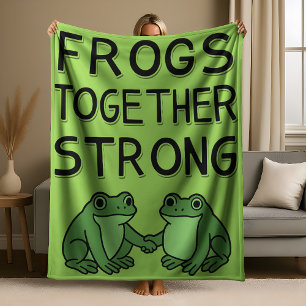 Frösche Zusammen Stark Portland Frosch Protest Fleecedecke