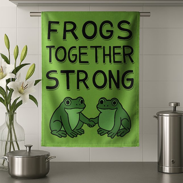 Frösche Zusammen Stark Portland Frosch Protest Geschirrtuch (Von Creator hochgeladen)