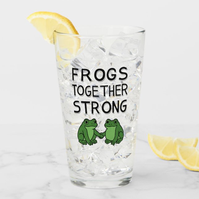 Frösche Zusammen Stark Portland Frosch Protest Glas (Vorderseite Ice)