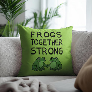 Frösche Zusammen Stark Portland Frosch Protest Kissen