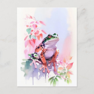 Froschfarbenportrait 2 postkarte