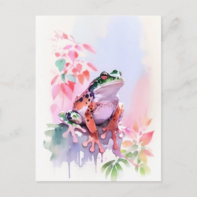 Froschfarbenportrait 2 postkarte (Vorderseite)