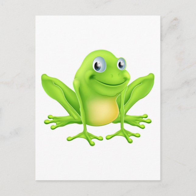Froschfigur Cartoon Postkarte (Vorderseite)