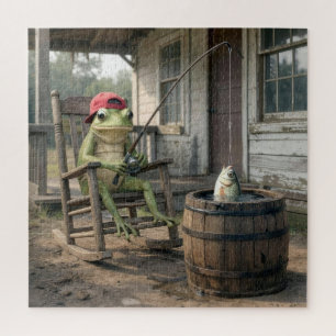 Froschfischen in einem Whiskeyfass