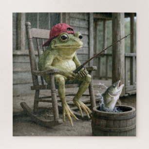 Froschfischen in einem Whiskyfass