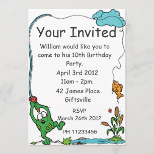 Froschfischerei Party Einladung