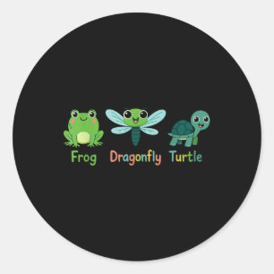 Froschfliegenschildkrötenfrösche Spaß subtil polit Runder Aufkleber