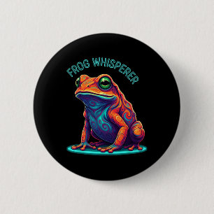 Froschflüsterer Tier Cartoon Art Für Hühnerliebe Button