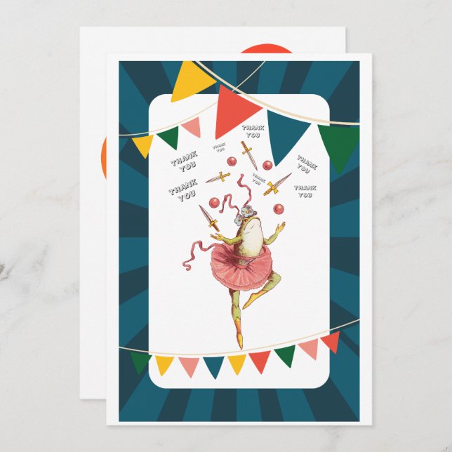 Froschfrosch Dankeskarte (Vorne/Hinten)