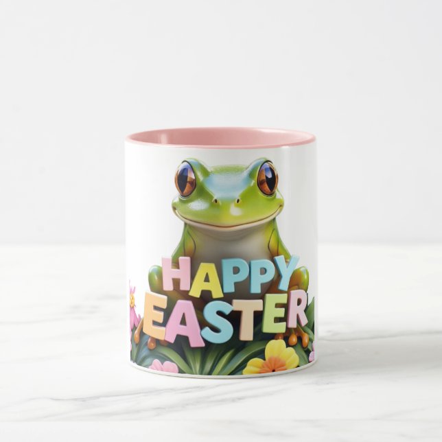 Froschfrosch florale Happy Oaster Tasse (Zentrum)