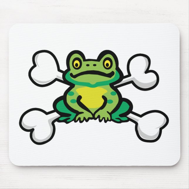 Froschfrosch Schädel und Kreuzknochen Mousepad (Vorne)