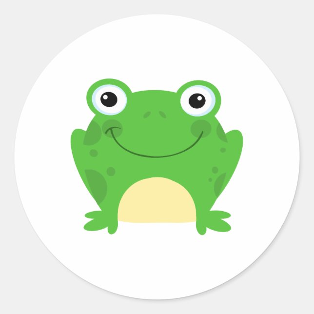 Froschfrösche Amphibien Niedlicher Cartoon Tier Runder Aufkleber (Vorderseite)