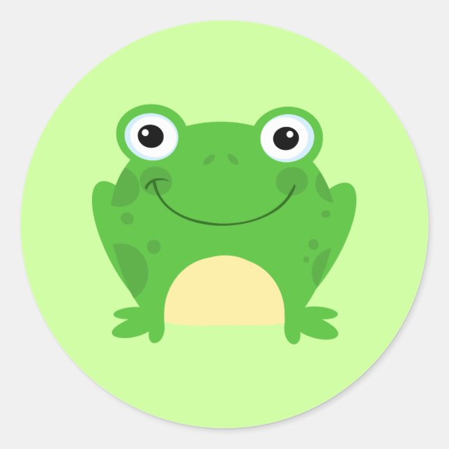 Froschfrösche Amphibien Niedlicher Cartoon Tier Runder Aufkleber (Vorderseite)
