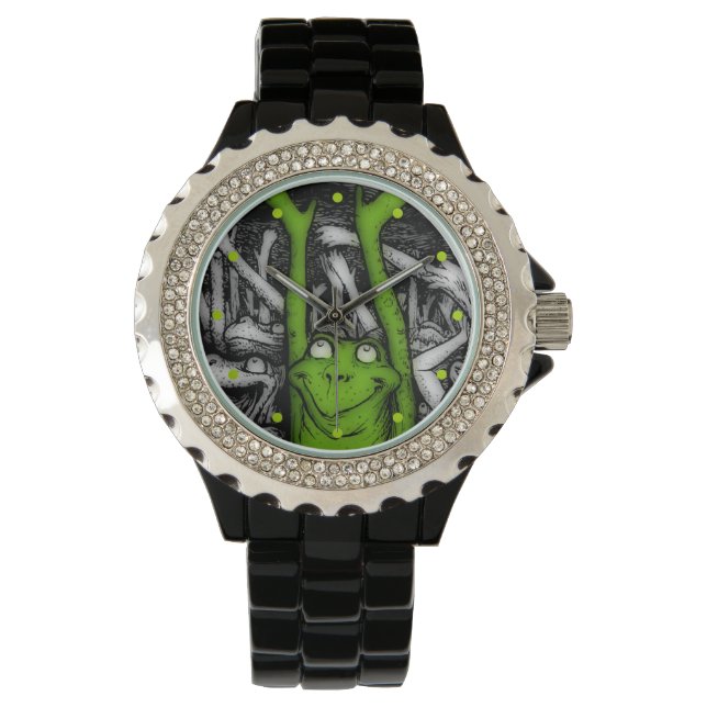 Froschfrosche Armbanduhr (Vorderseite)
